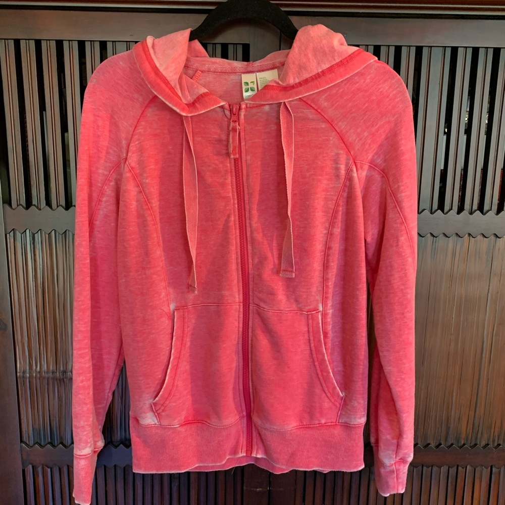 Green Tea Pink Hooded Zip Jacket